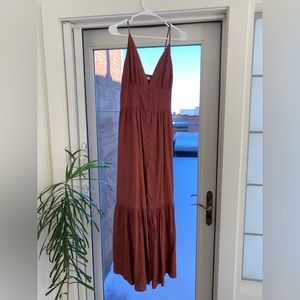 Abercrombie rust red button up maxi dress